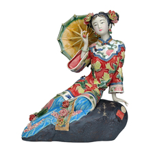 Beleza chinesa porcelana arte antiguidades estatuetas anjo collectible cerâmica esmalte boneca casa artesanato decoração do casamento accessorie 2024 - compre barato