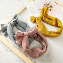 Girls Baby Toddler Turban Solid Headband Hair Band Bow Accessories Headwear 2024 - buy cheap