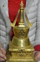 Статуя старой тибетской Будды, бронзовая позолоченная храм, Будда, ступа, башня, 12 дюймов 2024 - купить недорого