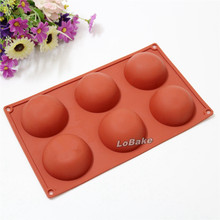 New arrivals high quality 6 cavities half ball shape silicone mold soap mould chocolate fondant pudding jelly baking molding 2024 - buy cheap