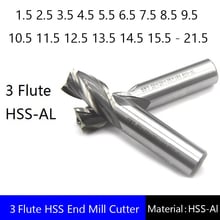 Three 3 Flute HSS End Mill Cutter CNC Bit Milling Cutter 1.5 - 21.5 2024 - buy cheap