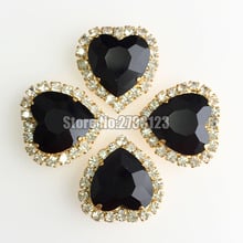 Hebilla de cristal de corazón para coser diamantes de imitación, base dorada, 12mm, 10 Uds./20 Uds., accesorios para ropa, SKHJ02 2024 - compra barato