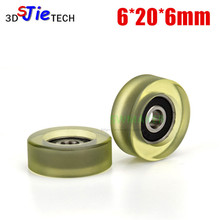 6*20*6mm F type 696zz rubber bearing pulley / roller, Pu soft polyurethane sorter, mute 2024 - buy cheap