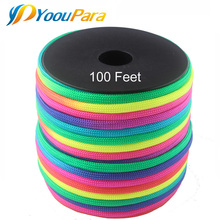 YoouPara Rainbow Paracord 100FT Spools 4mm 7 Strands Rope 550 parachute cord Cuerda Escalada Mil Spec Type III Paracorde Outdoor 2024 - buy cheap