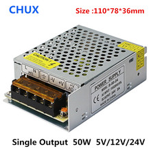CHUX Switching Power Supply 50W 12V 24V 5V DC 110V/220V AC For Led Strip Power Adapter Source Driver Transformer SMPS 50W 2024 - buy cheap