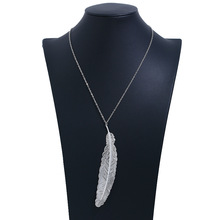 Lzhlq leaf colar para mulher longa grande colar de moda jóias pingente colar 2024 - compre barato