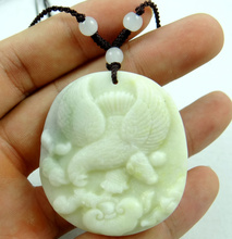 49*44MM Wholesale natural Chinese Liantian stone stone hand-carved statue of eagle amulet pendant necklace 2024 - buy cheap