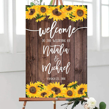Personalized Sunflowers Wedding Welcome Sign Rustic Wedding Board Welcome To Our Wedding Sign Welcome Sign Gift For Couple 2024 - buy cheap