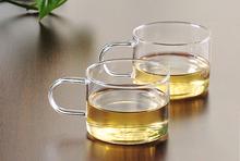 Xícara de chá de vidro resistente ao calor com 4 lâminas 80ml, copo de chá de camada única 100% feito à mão com alça caneca os 0066 2024 - compre barato