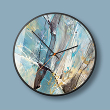 Reloj nórdico de pared con pintura al óleo de 12 pulgadas, reloj electrónico silencioso de cuarzo para sala de estar, relojes creativos de pared para decoración del hogar y dormitorio 2024 - compra barato