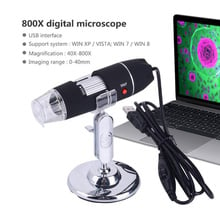800X 8 СВЕТОДИОДНЫЙ Цифровой Микроскоп USB эндоскоп зум Камера Лупа профессиональный электронный микроскоп с измерительным программным обеспечением 2024 - купить недорого
