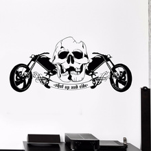 Calcomanías de pared para motocicleta, calcomanías de calaveras geniales para garaje, controlador de motorista, deportes extremos, vinilo, decoración de pared, dormitorio, A018 2024 - compra barato