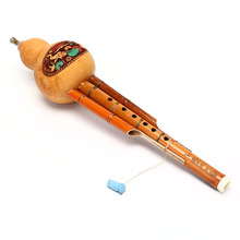 Flauta de calabaza Hulusi china hecha a mano, instrumento Musical étnico, clave de C con funda para principiantes amantes de la música, novedad 2024 - compra barato