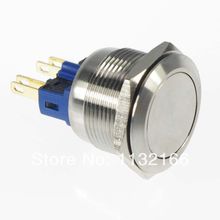 22mm od interruptor de botão momentâneo de aço inoxidável, interruptor de 4 terminais de pino à prova d' água
