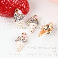 Free Shipping Mini Order 10PCS Fruit Ice Cream Oil Drop Alloy Charms DIY Jewelry Enamel Necklace Pendant Floating Locket Charm 2024 - buy cheap