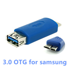Adaptador de Cable OTG para Samsung Galaxy S5/Note3, convertidor de Cable Micro USB 3,0 de alta velocidad, color azul 2024 - compra barato