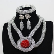 4UJewelry White & Silver African Necklace Jewellery Set With Red / Silver Beaded  Balls 2019 Trendy Jewelry Set Free Shipping 2024 - buy cheap