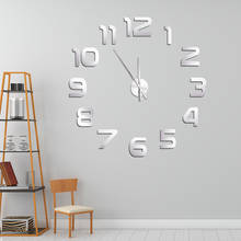 37/47inch Horloge 3D DIY Acrylic Mirror Stickers Digital Wall Clock Modern Design Clock Wall Home Decor Kitchen Large Wall Clock 2024 - buy cheap