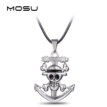 MOSU-collar de Metal de One Piece, colgante con logotipo de esqueleto de Luffy, accesorios de Cosplay, joyería, envío directo, 12/Uds. 2024 - compra barato