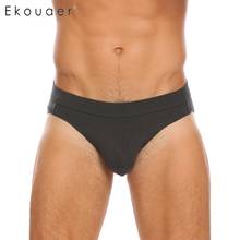 Ekouaer 3Pcs/Pack Men Sexy Lingerie Briefs Breathable Ice Silk Low Waist Underwear Panties Male Underpant Briefs Plus Size M-3XL 2024 - buy cheap