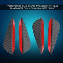 Alerones para parachoques frontal de coche, Kit de molduras para alerones delanteros, estilismo Universal de fibra de carbono ABS, 4 Uds. 2024 - compra barato