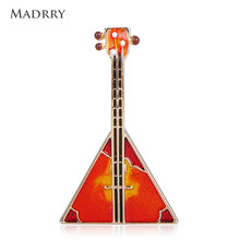 Madrry Fashion Vivid Guitar Shape Brooch Pretty Red Enamel Musical Instrument Brooches Women Children Suit Coat Corsage Jewelry 2024 - buy cheap