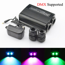 DMX 512  LED Fiber Optic Engine Driver 20W RGB double head Light Source for all kinds fiber optics 2024 - buy cheap