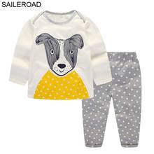 SAILEROAD Autumn Clothes for Boys Tracksuit Cartoon Dog Boys Christmas Outfits 2-7 Years Little Girls Shirt Pants Clothing Sets 2024 - buy cheap