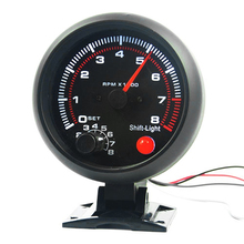 3.75 Inch 95MM 12V Black Shell White Backlight Car Tachometer Gauge Warning Speedometer 0-8000 Rpm for 4 6 8 Cylinders 2024 - buy cheap