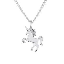 Fashion Simple Cute Unicorn Horse Necklace For Women       Small Necklace Clavicle Chains Statement Choker Necklace 2024 - buy cheap