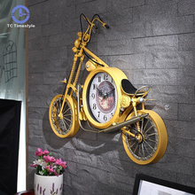 Большие настенные часы креативные мотоциклетные настенные часы для гостиной домашний Декор Ретро железные велосипедные цифровые часы 2024 - купить недорого