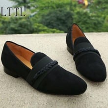 LTTL Top Fashion Black Velvet Loafers Men Handmade Slip On Casual Shoes Breathable Men's Summer Flats Fashion Men Dress Shoes 2024 - buy cheap
