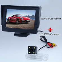 Câmera de ré com led e monitor de 4.3 ''para carro., adaptável para benz r class r350, r500, ml350, w203, w211, w209, b200, a160, w219. 2024 - compre barato