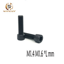 DIN912 M1.4 M1.6 negro grado 12,9 de acero de aleación de cabeza hueca hexagonal Tornillos rosca métrica M1.4/M1.6 * 3/4/5/6/8/10/12mm 2024 - compra barato