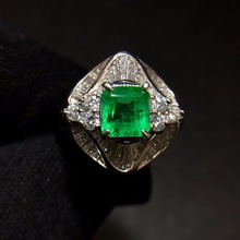 Fine Jewelry Real Pure Pt900 Gold Colombia Origin Emerald 1.099ct Gemstone Diamonds Jewellery Female's Rings for women Fine Ring 2024 - buy cheap