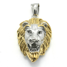 Realmente! Pingente de leão dourado 316l aço inoxidável masculino pingente de leão dourado e da moda alta qualidade 2024 - compre barato