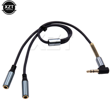 3.5mm Audio Cable 1 X 2 3.5 mm Jack AUX Cable for Amplifier Headphone Speaker Metal Headsets Y Splitter Female Cable Cord 2024 - buy cheap