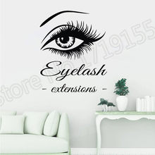 YOYOYU Vinyl Eye Eyelashes Wall Stickers Eyebrows Interior Wallpaper Shop Fashion Decal Beauty Salon Home Decoration DIY ZW297 2024 - buy cheap