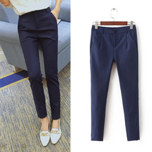 2019 Spring and Autumn Women's New High Waist Casual Office OL Cotton Suit Pants Elastic Slim Casual Split ends pencil Pants 2024 - buy cheap