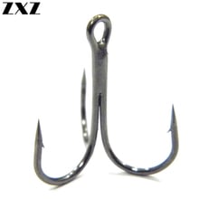 50Pcs Strong Fishing Hooks High Carbon Treble Hooks Super Sharp Solid 2# 1/0# 2/0# 3/0# Triple Barbed Steel Fish Hook Tackle 2024 - buy cheap