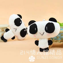 Wholesale Special cute 10pcs 9cm small cartoon panda plush phone small pendant bag chain accessories stuffed toy baby gift 2024 - buy cheap