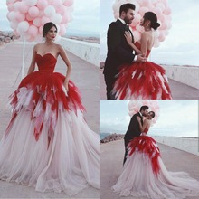 2019 Chic Sweetheart Formal Dress Prom Gowns Custom Made Ruched Mixed Color Evening Wear Tiered Tulle Special Occasion Dress 2024 - buy cheap