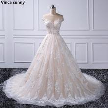 Vestido De novia De lujo con cuello transparente, traje De novia De princesa, cola larga, 2021 2024 - compra barato