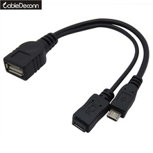 2PCS Micro USB Male To USB Female Host OTG Cable - Micro USB Adapter Y Splitter with Micro USB Female Power Cable 2024 - buy cheap