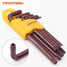 TOYOTERU 9Pcs Box End Anti Tamper Proof Torx Key Bit Wrench L-Shape T10 T15 T20 T25 T27 T30 T40 T45 T50 Long Arm Length Type 2024 - buy cheap