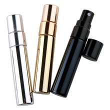 10ml Electroplate UV Glass Tubular Bottle 17mm Diameter Black Gold Silver Spray Bottle Refillable Bottle Portable Perfume Vial 2024 - buy cheap