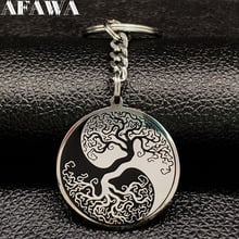 2021 Fashion Stainless Steel Key Chains Women Silver Color Tree of Life Pendant for Key Jewelry llaveros de acero K726s01 2024 - buy cheap