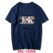 T-shirt Dos Homens de verão Engraçado T-shirt Tamanho Grande Tamanho Grande 6XL 7XL 8XL Sólida Cor Da Moda Algodão Estampado O-pescoço Solto azul marinho 2024 - compre barato