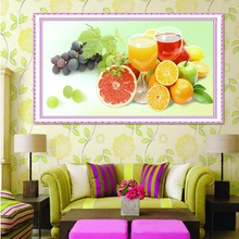 5D Diy Diamond Painting Kit Square Diamond Rhinestones Cross Stitch Kit Diamond Embroidery Mosaic Oranges goblet grapes 2024 - buy cheap