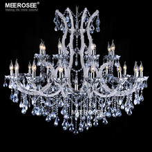 Wholesale Blue Color Crystal Chandelier Lighting Fixture Large Hanging lamp Lustres Project Living Room suspension luminaire 2024 - buy cheap